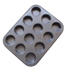12 Tazze Muffin Pan Cottura Della Torta Stampi Antiaderente Vassoi Forno Teglie