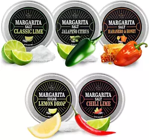 5er Pack Premium Margarita Cocktail aromatisiert Salz Rimmer Sorte Set 3,5 Unzen Chili - Bild 1 von 1
