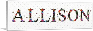 ARTCANVAS ALLISON Mädchen Name Zimmer Deko Panorama Leinwand Kunstdruck - Bild 1 von 11