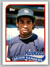1989 Topps Card #110T Traded Deion Sanders New York Yankees Rookie RC TC996