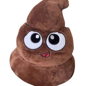 Poo Emoji Hat Plush Smiling Poop Face Stuffed Plushie Brown