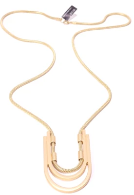 Banana Republic Women's Gold Layered Double U Pendant Necklace NWT 55 - Image 1 of 4