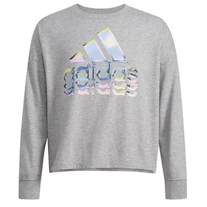 Adidas Girls Long Sleeve  T-Shirt Grey Heather large - Picture 1 of 6