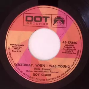 ROY CLARK JUST ANOTHER MAN/YESTERDAY, WHEN I WAS YOUNG DOT RECORD VINYL 45 68-66 - Picture 1 of 3
