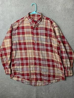 Camisa De Colección Burberry London Para Hombres XXL Roja Abotonada A Cuadros Nova Algodón EE. UU. Foto 1 de 4