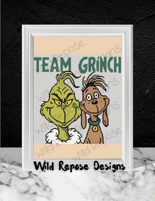 TEAM GRINCH CROCHET PATTERN GRAPHGAN, 180x180 Single Crochet - Image 1 of 4