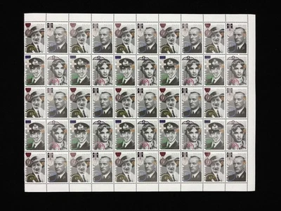 🤗 Héroes australianos - 11 de la Guerra Mundial 1995. Hoja de piezas de 50 x 45 MNH Foto 1 de 3