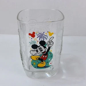 2000 Walt Disney World McDonalds Millenium EPCOT Mickey Mouse Square Glass Cup - Picture 1 of 10