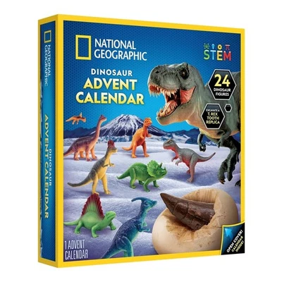 NATIONAL GEOGRAPHIC Dinosaur Advent Calendar Christmas Box Toy Set Holiday Gift - Image 1 of 4