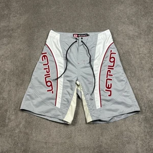Jetpilot Board Shorts Mens 30 Gray Jet Ski Riding Big Logo 10" Inseam Swim - Picture 1 of 7