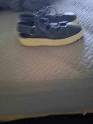 Free People Black Leather Thirty Love Platform Slingback Womens Sandal Size 8 - Image 1 of 4