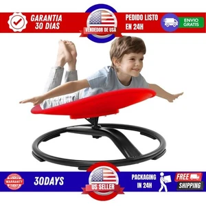 Autistischer Kinder Spinnstuhl 220 lbs rutschfester sensorischer Drehstuhl rot - Bild 1 von 8