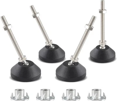 4 Pcs Adjustable Leveling Feet, Swivel Furniture Levelers Legs - Image 1 of 4