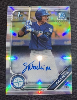 66/499 Refractor Auto RC 2019 Bowman Chrome Noelvi Marte Cincinnati Reds - Image 1 of 4