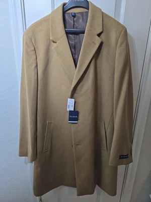 NEW Jos. A. Bank Men’s Wool Blend Overcoat Pea Coat in Tan/Camel Size 44L - Image 1 of 4