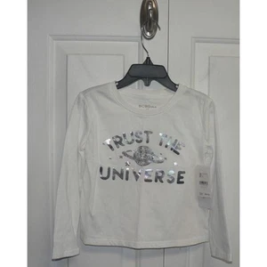 BCBGirls Long Sleeve Graphic Print Tee "Trust the Universe" in White Size 4 $26 - Picture 1 of 3