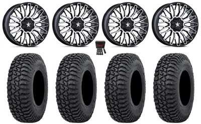 MSA Clubber 15" Wheels Machined 32" Tricera Tires Honda Pioneer 1000 / Talon — 第 1/4 张图片