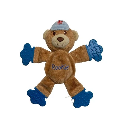 KIDS II Rookie All Star Brown Bear Blue Teether Lovey Security Blanket 2003 - Image 1 of 4