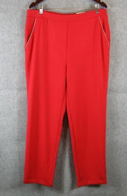 Calça de malha Alfani Modern Lounge vermelha tamanho 0X nova com etiquetas - Imagem 1 de 4