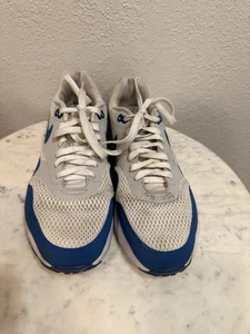 Nike Air Max 1 '86 Premium Mens Sz 9.5Shoes White-Royal Blue 819476-102 - Picture 1 of 10