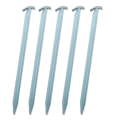 HUMMELLADEN-ZELTTEPPICH 5x Hering Zelthering 40 cm Felsnagel harter Boden Zeltnagel Anker T-Profil Stahl