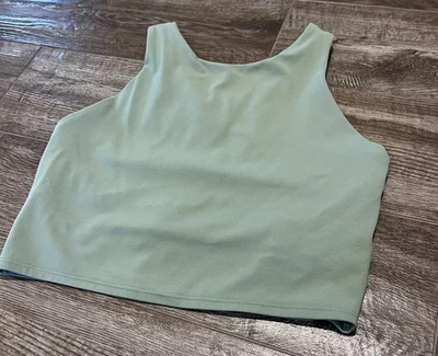 Athleta Sports бюстгальтер маленький оливковый зеленый длинная линия высоты шеи без подушечки - Изображение 1 из 4