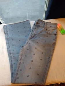 Deric Heart Boho Style Girl's Jeans With Flowers All Over Bell Bottom Size 10-12 - Picture 1 of 5