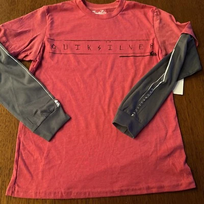 Новый с Ярлыками винтажный Quiksilver Sz молодежи XL последний самурай длинным рукавом футболка для мальчиков Y2K красный - Изображение 1 из 4