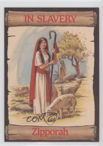 1989 re-Ed Bible Cards In Slavery Zipporah #7 0q3