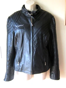 VTG Baby Phat Y2K SOFT Genuine Leather Feminine Moto Jacket Gathered Shoulder L - Picture 1 of 13