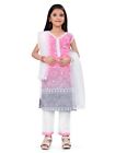 Indian Formal Wear Cotton Print Work Kid Top Bottom With Dupatta Pick Yours