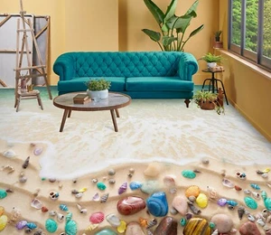3D Beach Shells 52RAI30 Floor WallPaper Murals Wall Print Decal AJ WALL Fay - Picture 1 of 6