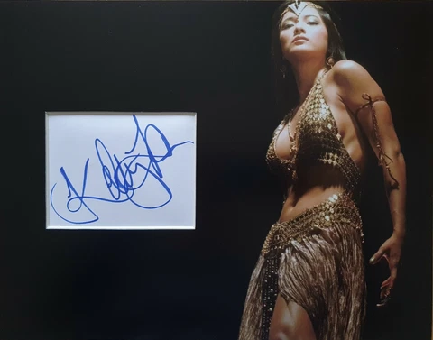 KELLY HU Signed 14x11 Photo Display THE SCORPION KING COA Cover