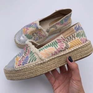 Gr. 6 Mint & Rose Espadrilles Wicker Metallic Cap Toe Anthropologie Schuhe Sandalen - Bild 1 von 8