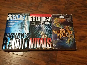 Lot of 3 Greg Bear paperbacks Vitals, Darwin's Radio, The Serpent Mage - Picture 1 of 1