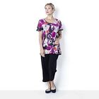 Casual & Co Print Jersey Top & Plain Crop Trouser Set Black Size Small New