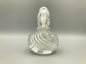 Andrew Shea Studio Art Glass Clear White Swirl Paperweight Perfume Bottle - Bild 1 von 8