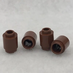 LEGO 3062 Reddish Brown Brick, Round 1 x 1 (x4) - Picture 1 of 3