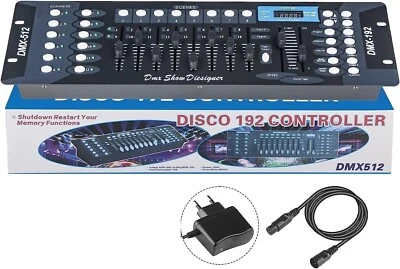 DMX 512 LUCI CONTROLLO MIXER CONTROLLER LUCI DISCO EFFETTO CONSOLE DJ DISCO192 - Immagine 1 di 4