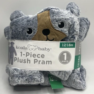 Boy / Girl Size 12/18M Koala Baby 1-Piece Pram Suit Plush Hooded Fleece Jumper Foto 1 de 4