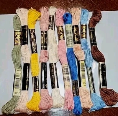 DMC 10 skeins asst. colors new crossstitch needlework Embroidery Floss  (8) - Image 1 of 2