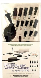 ReTrak Retractable Universal 65W Laptop Charger with 13 Adapter Tips ETCHGNBUNN - Picture 1 of 5