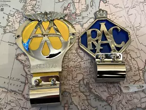 CLASSIC AA CAR BADGE BAR FITTING 3/4 AND RAC BADGE SERIAL NUMBER COLLECTABLE - Picture 1 of 2
