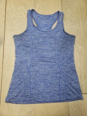  Camiseta sin mangas Reebok pequeña Yoga Correr Correr Gimnasio Ligera Espalda Corredora Azul Jaspeado Foto 1 de 4
