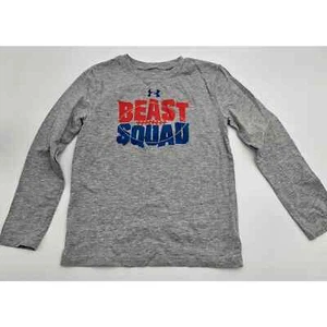 Under Armour Boy's Size 6 Gray "Beast Squad" Long Sleeve Shirt - Picture 1 of 2