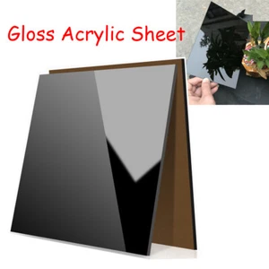Hoja acrílica de plástico negro brillante de 3 mm 4 mm 100 * 100 mm 500 * 500 mm panel UV de vidrio - Imagen 1 de 6