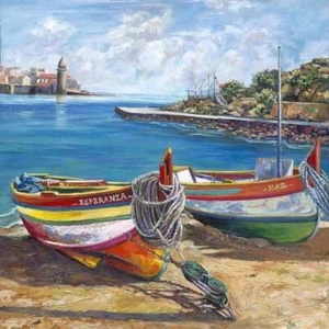 Piastrelle accento mediterraneo e decorazione vista porto di Ginger Cook Art GCS006AT - Foto 1 di 2