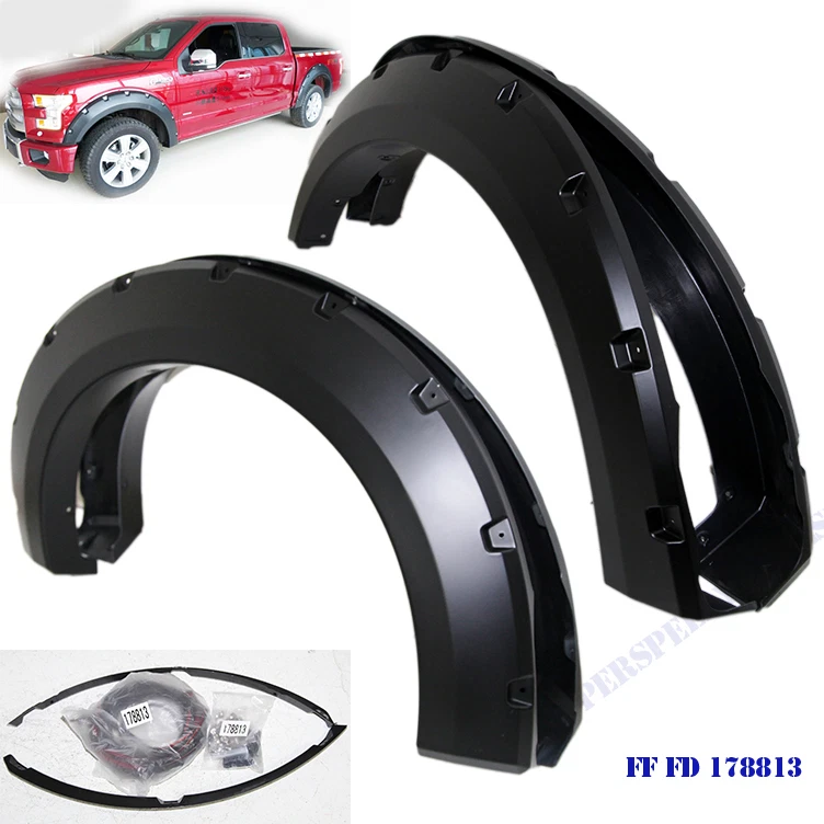 1 juego de guardabarros acampanado para Ford F-150 Lariat/XL 2015 doble cabina 4D bolsillo remache estilo Foto 1 de 4