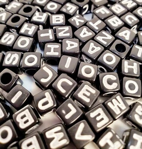 100 pcs ABC plastic dreadlock braid Ponytail bracelets hair craft girl beads - Picture 1 of 3