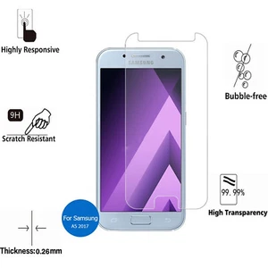 For Samsung Galaxy A5 2017 Tempered Glass Screen Protector - CRYSTAL CLEAR - Picture 1 of 14